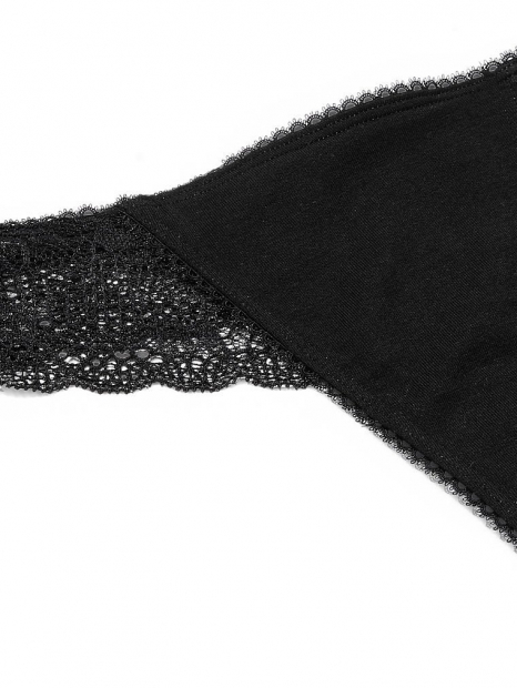 Кружевные трусики тонг Victoria's Secret 1159765709 (Черный, S)