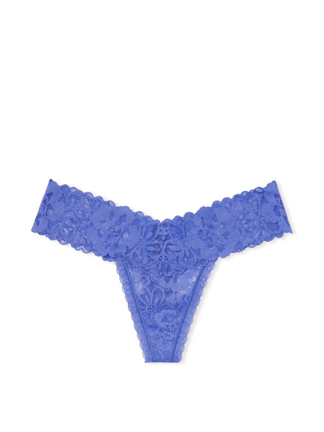 Женские кружевные трусики Victoria's Secret тонг 1159770792 (Синий, L)