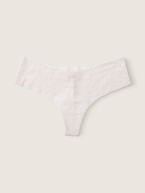 Женские кружевные трусики тонг Victoria's Secret Pink 1159768363 (Белый, M)