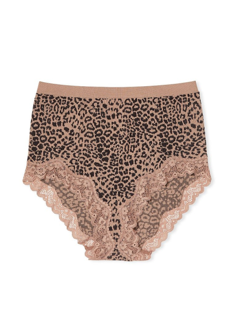 Высокие трусики Victoria's Secret слипы с кружевом 1159768575 (Леопардовый, M)