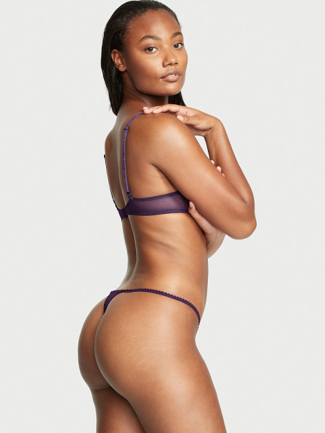 Кружевные трусики стринги Victoria's Secret 1159768666 (Фиолетовый, XS)