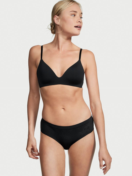 Женские текстурированные трусики Victoria's Secret хипхагеры 1159768622 (Черный, L)