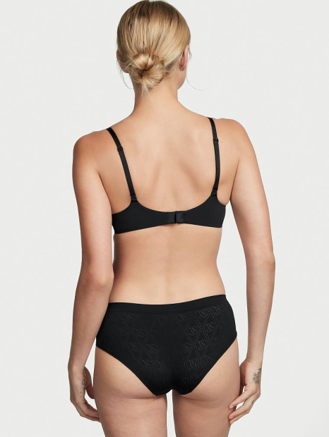 Женские текстурированные трусики Victoria's Secret хипхагеры 1159768622 (Черный, L)
