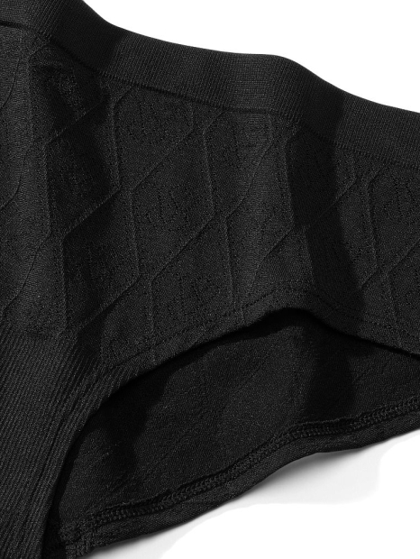 Женские текстурированные трусики Victoria's Secret хипхагеры 1159768622 (Черный, L)