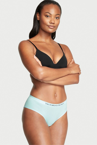 Гладкие трусики хипхагеры Victoria's Secret с логотипом 1159770122 (Голубой, S)