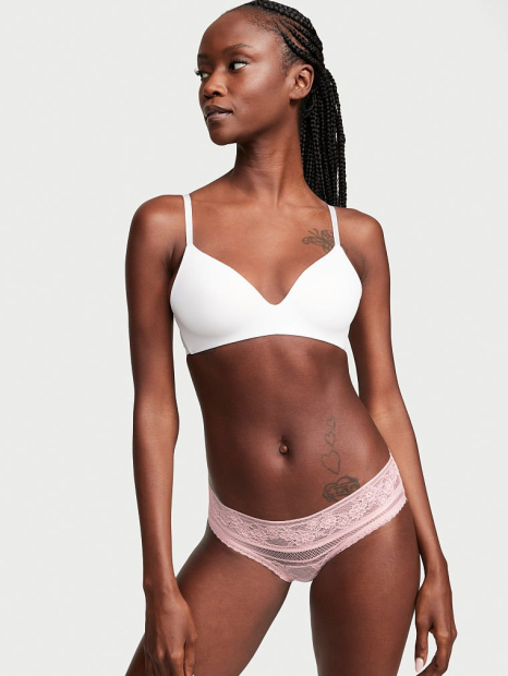 Женские кружевные трусики Victoria's Secret хипхагеры 1159768811 (Розовый, S)