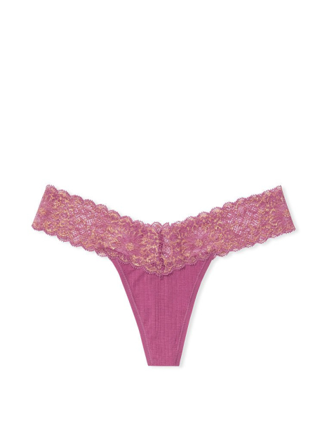Кружевные трусики тонг Victoria's Secret 1159770039 (Розовый, S)