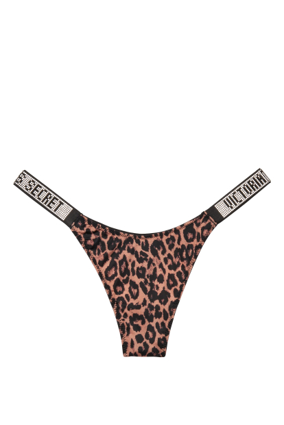 Эффектные трусики со стразами Victoria's Secret 1159770048 (Леопардовый, L)
