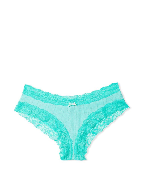 Женские трусики чики Victoria's Secret с кружевом 1159769374 (Бирюзовый, L)