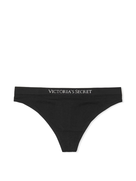 Бесшовные трусики Victoria's Secret тонг 1159769401 (Черный, M)