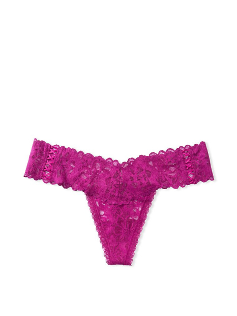 Трусики тонг с цветочным кружевом Victoria's Secret 1159771341 (Фиолетовый, S)