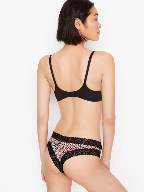 Жіночі трусики чики Victoria's Secret з мереживом із принтом