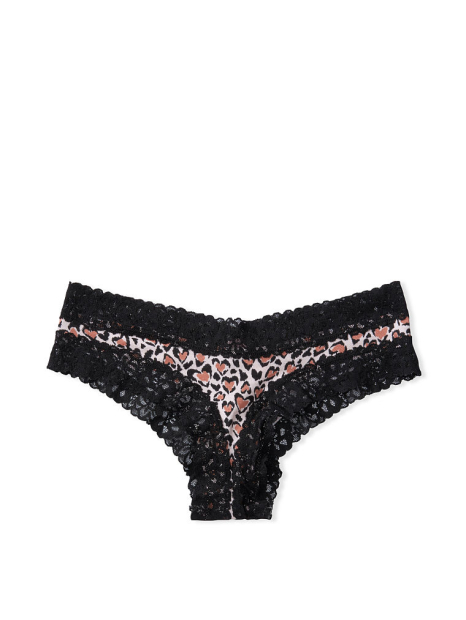 Жіночі трусики чики Victoria's Secret з мереживом із принтом