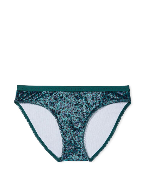 Женские бархатные трусики бикини Victoria's Secret 1159771217 (Зеленый, L)