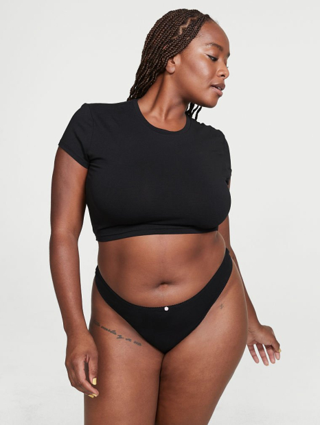 Женские трусики тонг Victoria's Secret 1159772036 (Черный, M)