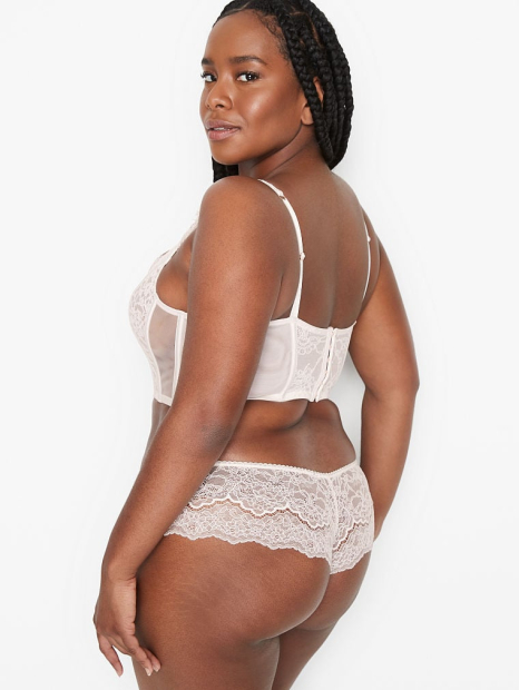 Трусики тонг с цветочным кружевом Victoria's Secret 1159772575 (Молочный, XXL)