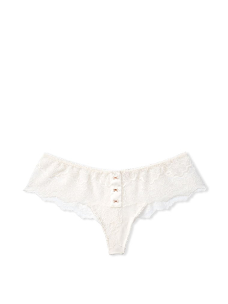 Трусики тонг с цветочным кружевом Victoria's Secret 1159772575 (Молочный, XXL)
