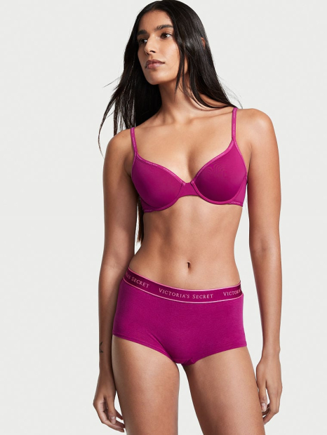 Женские трусики шортики Victoria's Secret с логотипом 1159773081 (Фиолетовый, XL)