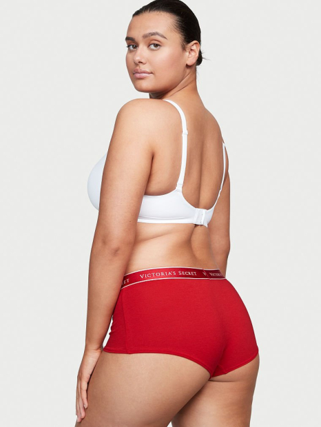 Женские трусики шортики Victoria's Secret с логотипом 1159773457 (Красный, M)