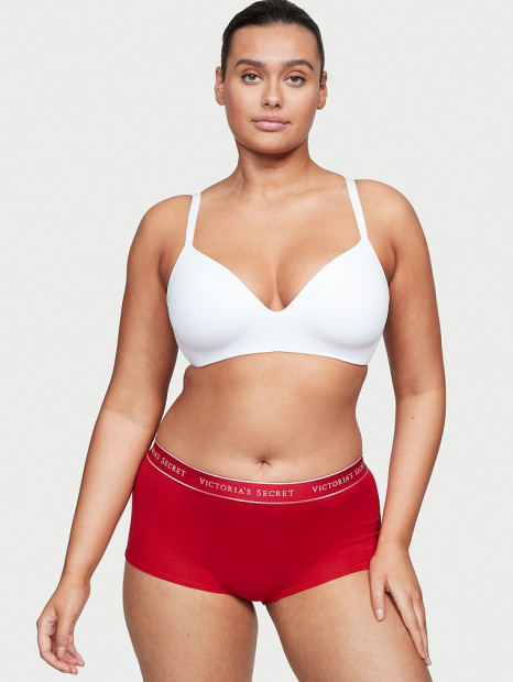 Женские трусики шортики Victoria's Secret с логотипом 1159773457 (Красный, M)