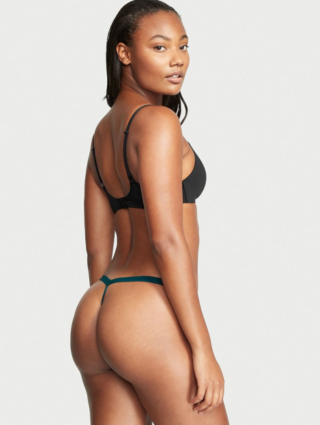 Женские бархатные трусики Victoria's Secret стринги 1159773595 (Зеленый, M)