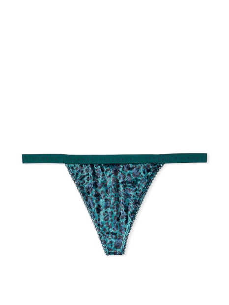 Женские бархатные трусики Victoria's Secret стринги 1159773595 (Зеленый, M)