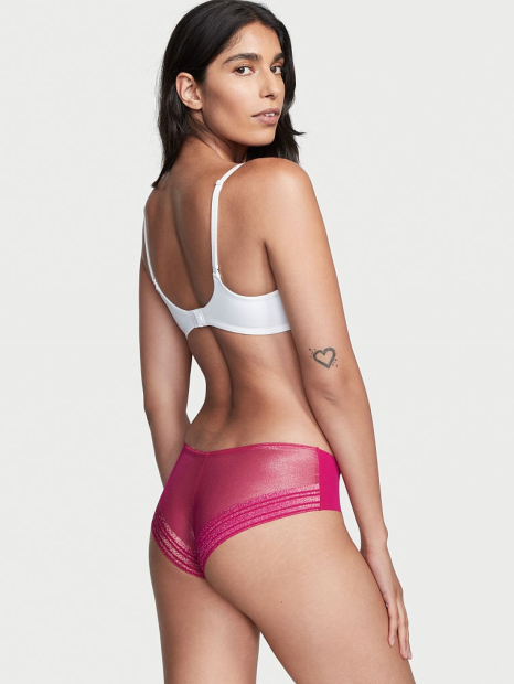 Бесшовные трусики чики Victoria's Secret с сеточкой 1159773609 (Розовый, M)