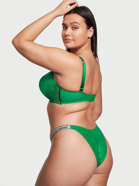 Стильные трусики со стразами Victoria's Secret бразилиана 1159773692 (Зеленый, M)