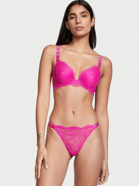 Стильные трусики со стразами Victoria's Secret тонг 1159773708 (Розовый, XS)
