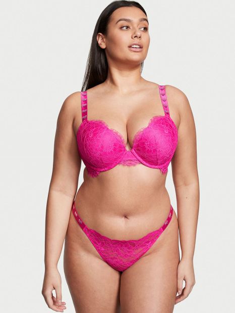Стильные трусики со стразами Victoria's Secret тонг 1159773708 (Розовый, XS)