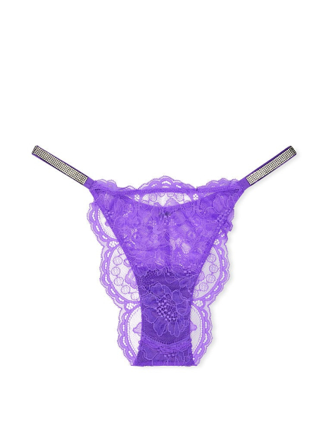 Кружевные трусики со стразами Victoria's Secret бразилиана 1159773699 (Сиреневый, L)