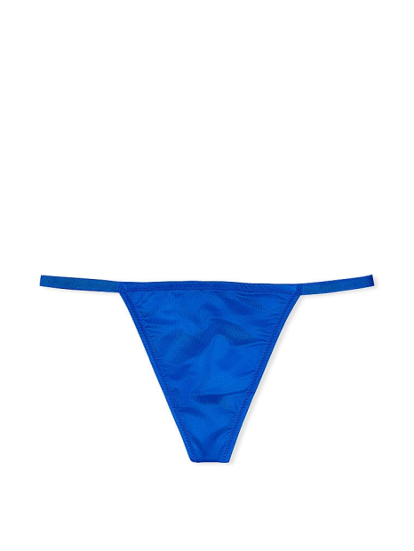 Невероятные гладкие трусики Victoria's Secret стринги с логотипом 1159774525 (Синий, XS)