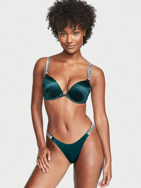 Эффектные трусики со стразами Victoria's Secret 1159774594 (Зеленый, XS)