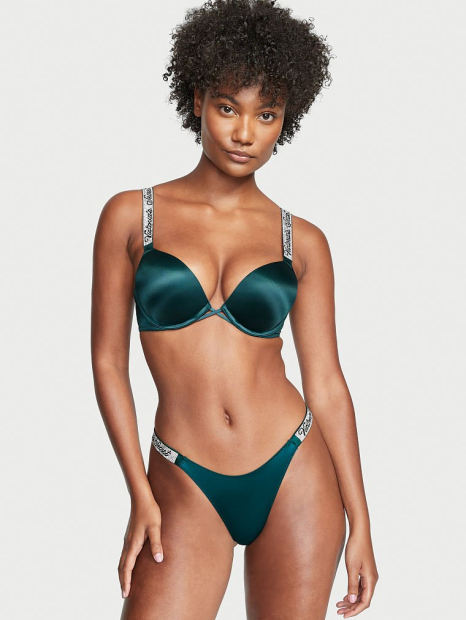 Эффектные трусики со стразами Victoria's Secret 1159774594 (Зеленый, XS)