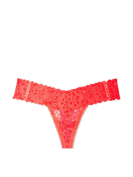 Трусики тонг с цветочным кружевом Victoria's Secret 1159777843 (Оранжевый, XXL)