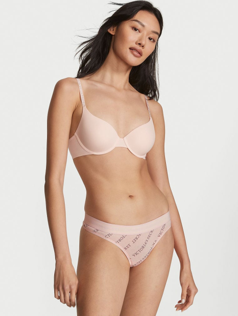 Женские трусики тонг Victoria's Secret с логотипом 1159775861 (Розовый, XXL)