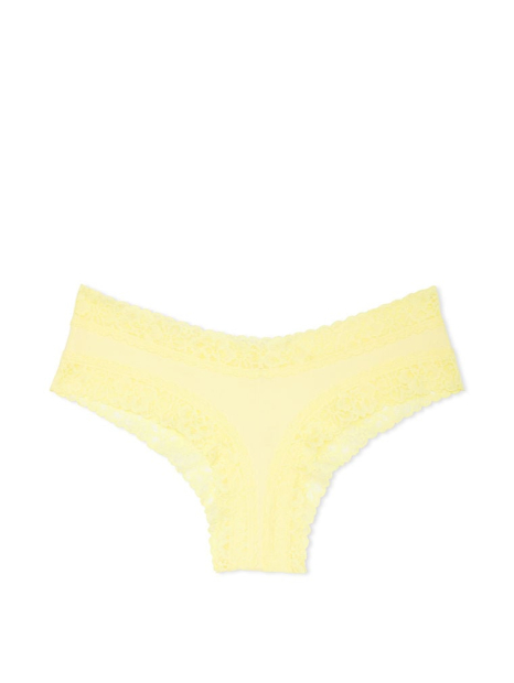 Женские трусики чики Victoria's Secret с кружевом 1159780119 (Желтый, XL)