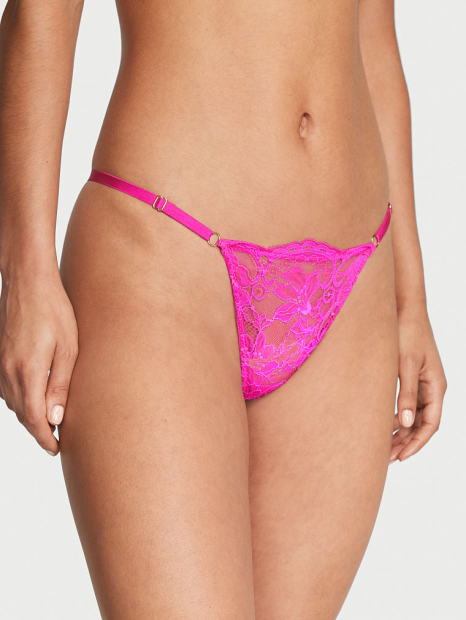 Кружевные женские трусики стринги Victoria's Secret 1159789918 (Розовый, M)