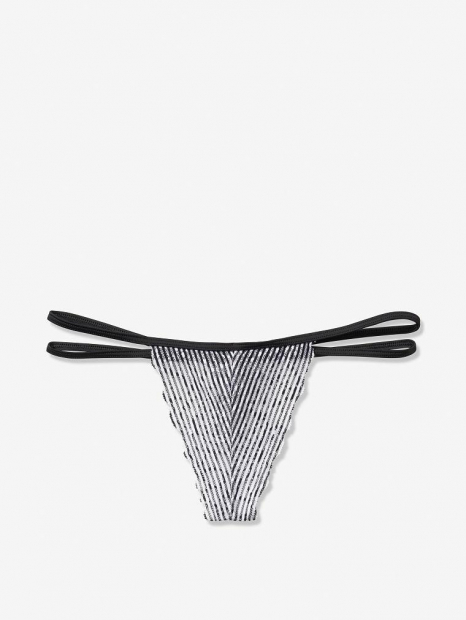 Черно-белые трусики стринги Victorias Secret art476549 танга (размер S)