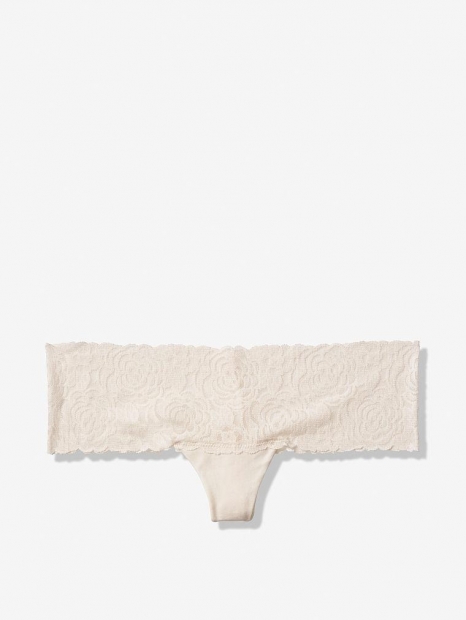 Белые кружевные трусики танга Victorias Secret art319158 (размер M)