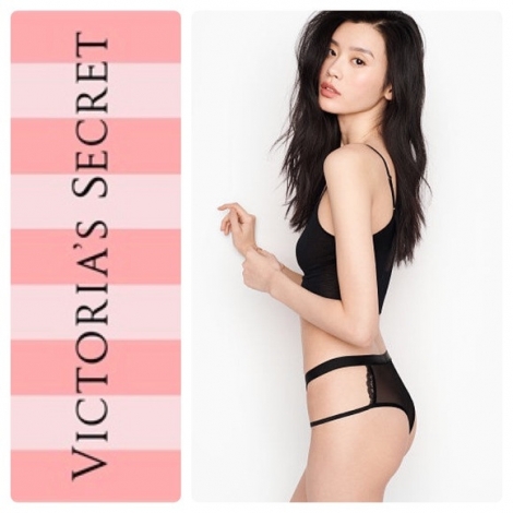 Черные кружевные трусики Victorias Secret art666383 (размер L)