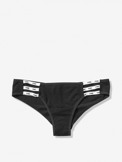 Трусики хлопоковые Victoria's Secret PINK art754698 (Черный, размер L)