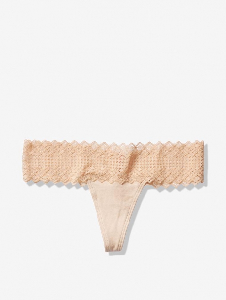 Хлопковые трусики Victorias Secret бежевого цвета art716393 (размер L)