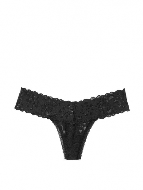 Черные кружевные трусики Victorias Secret средняя посадка art315921 (размер M)