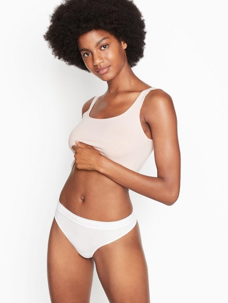 Белые бесшовные трусики Victorias Secret тонг art851912 (размер S)