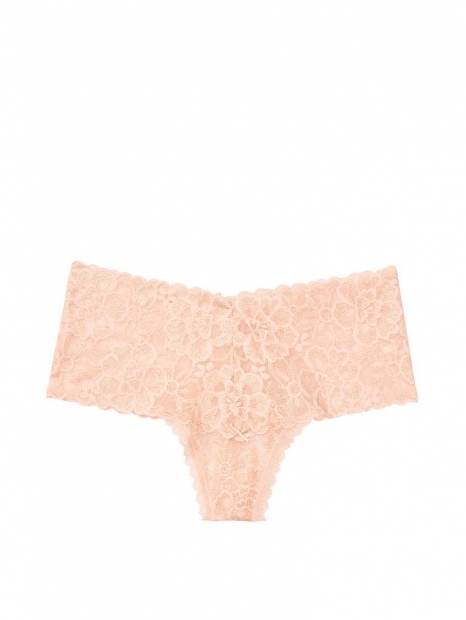 Высокие кружевные трусики Victoria’s Secret art163825 (Персиковый, размер XS)