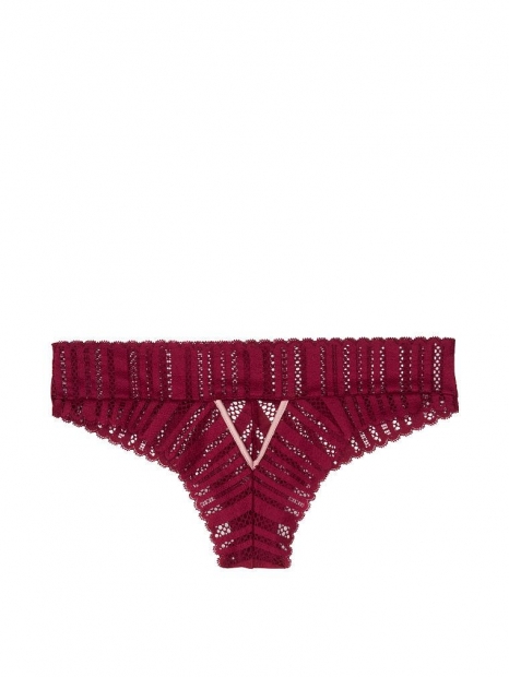 Кружевные трусики Victorias Secret art355838 (Бордовый, размер XS)
