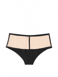 Высокие трусики Victoria’s Secret со вставкой из сетки art739970 (Черный/Нюд, размер XS)