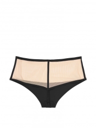Высокие трусики Victoria’s Secret со вставкой из сетки art739970 (Черный/Нюд, размер XS)