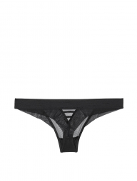 Прозрачные трусики тонг Victoria's Secret art217972 (Черный, размер S)